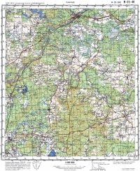 Пабрадe (Pabradė, Podbrodzie) - radziecka mapa z 1984 r. w skali 1:100000 - arkusz obejmuje okolice miejscowoci: Bujwidze, Maguny, Mickuny, Podbrodzie, Powiewirka, Preny, Zuw - kopi mapy przesa nam p. Petras Kibickis - serdecznie dzikujemy - nuoirdiai dėkojame!